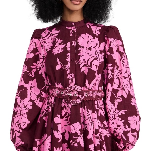 Red and Pink Long Sleeve Floral Dress - Picture 1 of 6